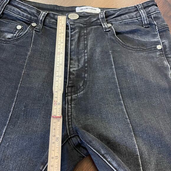 One x OneTeaspoon High Waist Freebird II Skinny Jeans Black Goth Grunge Emo Sz28 - Picture 7 of 10